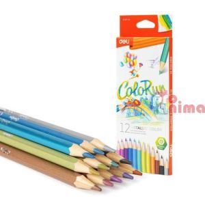 Цветни моливи Deli Colorun 12 цвята металик