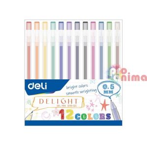 Комплект гел химикалки Deli Delight 12 цвята