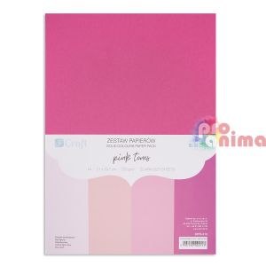 Цветен картон А4 220 g 20 л. Розови тонове