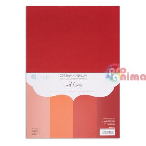 Цветен картон А4 220 g 20 л. Червени тонове