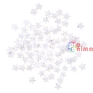 Звезди с глитер за декорация DP Craft 1.1 cm 96 бр. Бели