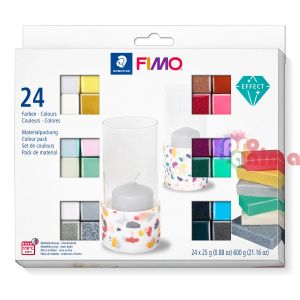 Комплект с полимерна глина Fimo Effect 24 цвята x 25 g