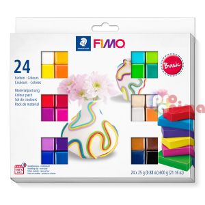 Комплект с полимерна глина FIMO Soft Основни цветове 24 x 25 g 