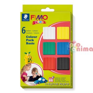 Комплект с полимерна глина Fimo Kids 6 x 42g Основни цветове