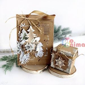 Дървени къщички за декорация 7 бр.