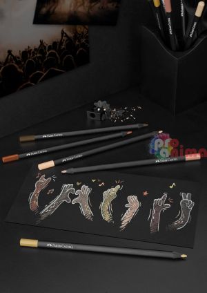 Цветни моливи Faber-Castell Black Edition Skin Tones, 12 цвята