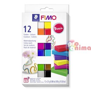 Комплект с полимерна глина FIMO Soft Основни  цветове 12 x 25 g