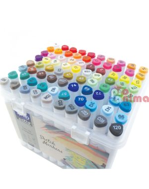 Комплект алкохолни маркери Spree Artist, 80 цвята, триъгълни, двувърхи