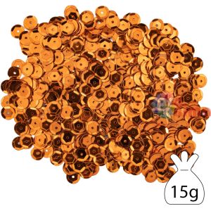 Пайети за декорация 8 mm 15 g оранж