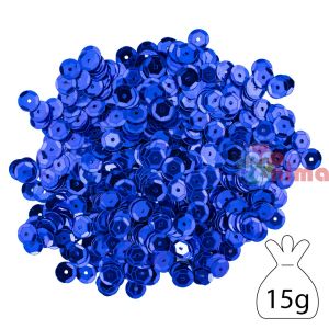 Пайети за декорация 8 mm, 15 g, сини