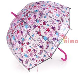 Чадър за момиче Gabol Sticker 23419921 прозрачен 82 cm