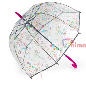 Чадър за момиче Gabol Fiori 23429904 прозрачен 82 cm
