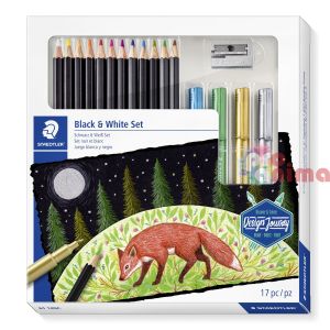 Комплект за рисуване Staedtler цветни моливи и металик маркери, 17 части