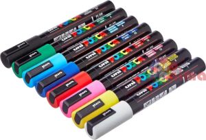 Акрилни маркери POSCA комплект 5M, 8 основни цвята