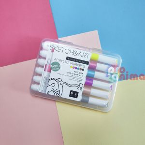 Комплект акрилни маркери Bruno Visconti, 6 пастелни цвята