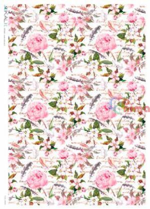 Декупажна хартия оризова KALit A4 Цветя 209