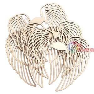 Дървени ангелски крила за декорация 14 cm, 4 бр