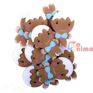 Стикери от гумирана пяна (foam) 3D Джинджифилови човечета, 10 бр.