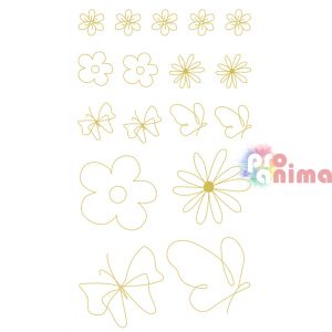 Прозрачни стикери цветя, 43 бр.