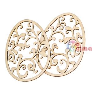 Декоративни дървени ажурни яйца, 2 бр., 14 cm