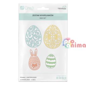 Шаблон за изрязване и релеф DP Craft, 4 бр.,великденски яйца