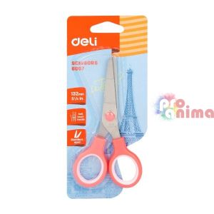 Ножица детска Deli E6007, цветни гумирани дръжки, 13.2 cm
