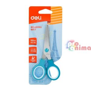 Ножица детска Deli E6007, цветни гумирани дръжки, 13.2 cm