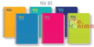 Тетрадка Black&White Polka Dots, A4, 80 листа, редове, спирала