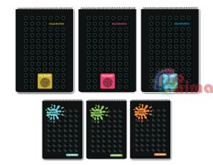 Бележник Black and White, A5, 80 листа, спирала, My Book