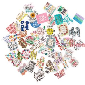 Стикери от винил, мотивационни слогани, 5-8 cm, 50 бр.