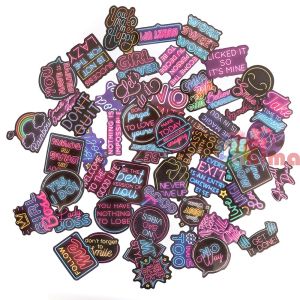 Винилови стикери DP Craft, с мотивационни послания, 50 бр., неон