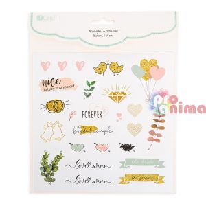 "Любов и брак"- хартиени, акварелни стикери DP Craft