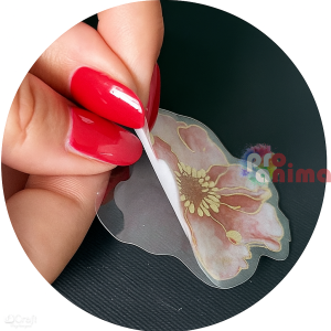 Стикери от PET фолио, цветя, 30 бр., розови