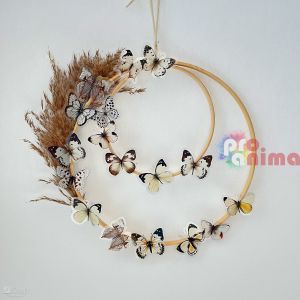 Стикери от прозрачно PET фолио, пеперуди, 40 бр., черно-бели