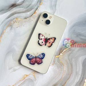 Пеперуди от прозрачно PET фолио, стикери, 40 бр., многоцветни