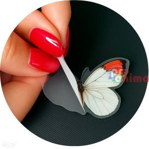 Стикери пеперуди от прозрачно фолио, 40 бр., многоцветни