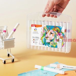 Маркери Deli Color Emotion, 24 цвята, объл връх