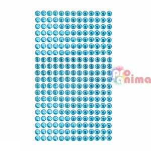 Камъчета за декорация, самозалепващи, 6 mm, 260 бр., син цвят