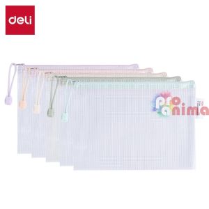 Папка с цип Deli, формат A5, РVC 230 mic и текстил