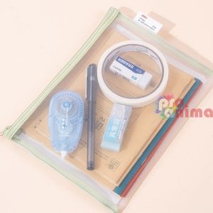 Папка с цип Deli, формат A5, мрежа от полиестер, 330 mic