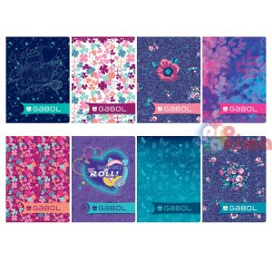 Тетрадка Gabol с широки редове, малък формат А5, 80 листа, шита, за момиче