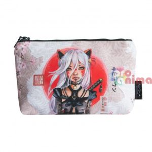 Несесер с едно отделение Drasca Kitsune, 14 x 22 cm + подарък скицник A6