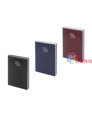Бележник с дати 2026, 14 х 20 cm, изкуствена кожа с шев, 168 л.