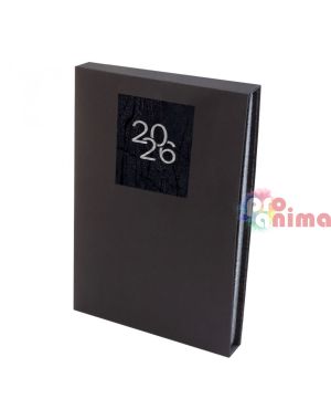 Органайзер 14 x 40 cm, 168 листа, твърда корица черен набук