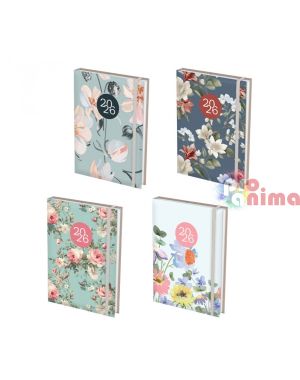 Бележник с дати, 14 x 20 cm, 168 листа, с ластик