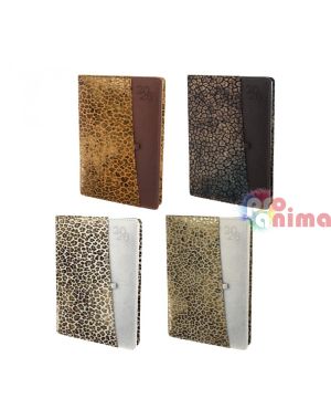 Бележник с дати, 14 x 20 cm, леопард, с джоб за GSM и химикалка, 168 листа