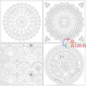 Комплект рисунки за оцветяване Phoenix Art Therapy 25 x 25 cm Mandala Series