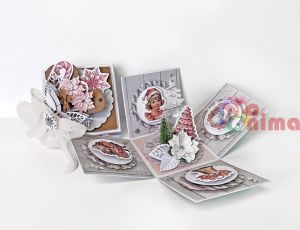 Коледни декоративни елхички Dp Craft, 6 бр., 6.5 cm, микс