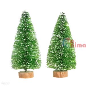 Декоративни коледни елхички, 8 cm, 2 бр., зелени