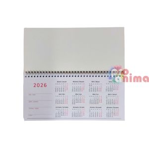 Календар-бележник настолен, 2026, за графици, ламинат